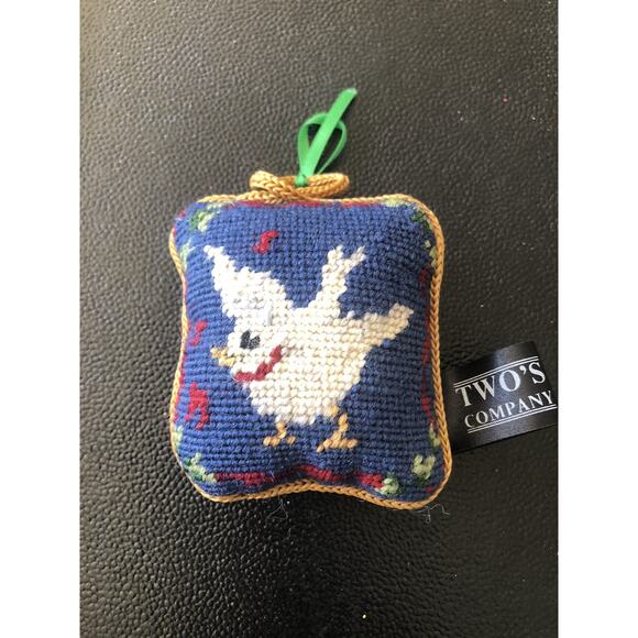 Two's Company 12 Days Of Christmas Mini Needlepoint Pillow Ornament Replacement - Picture 1 of 2